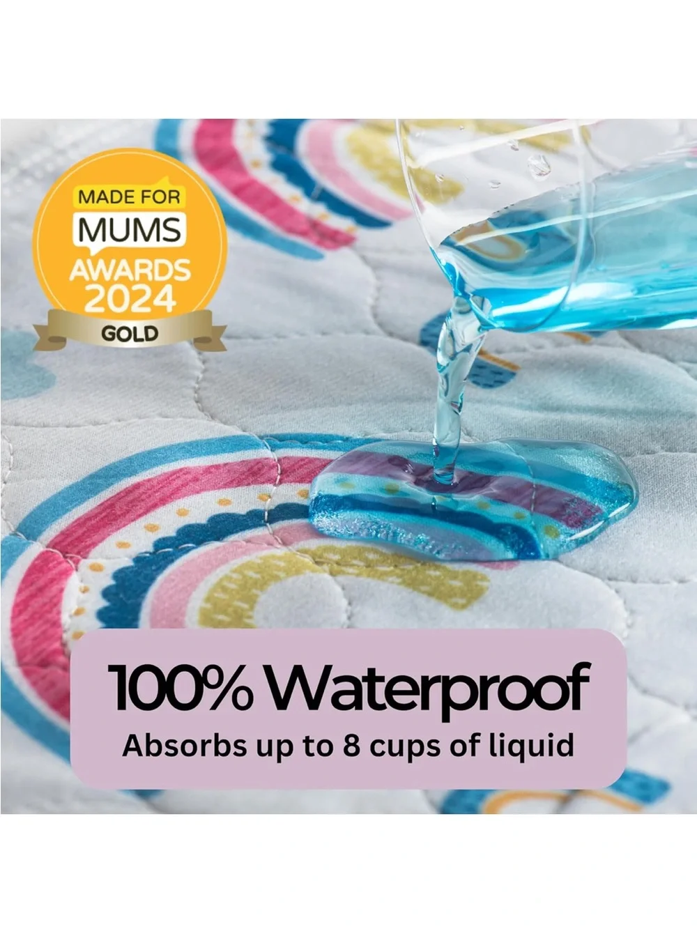 Kids Rainbow Quilted Bed Protector